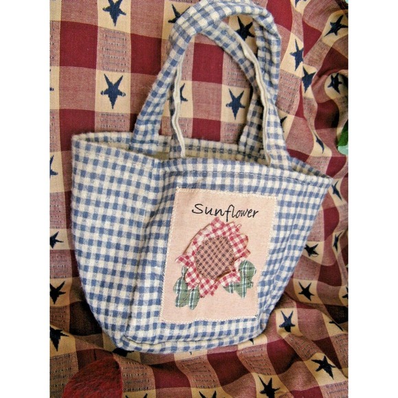 New Prim Rustic Handmade 7” Autumn Fall Felt Sunflowers w/ Bag Home Decor - Picture 7 of 12